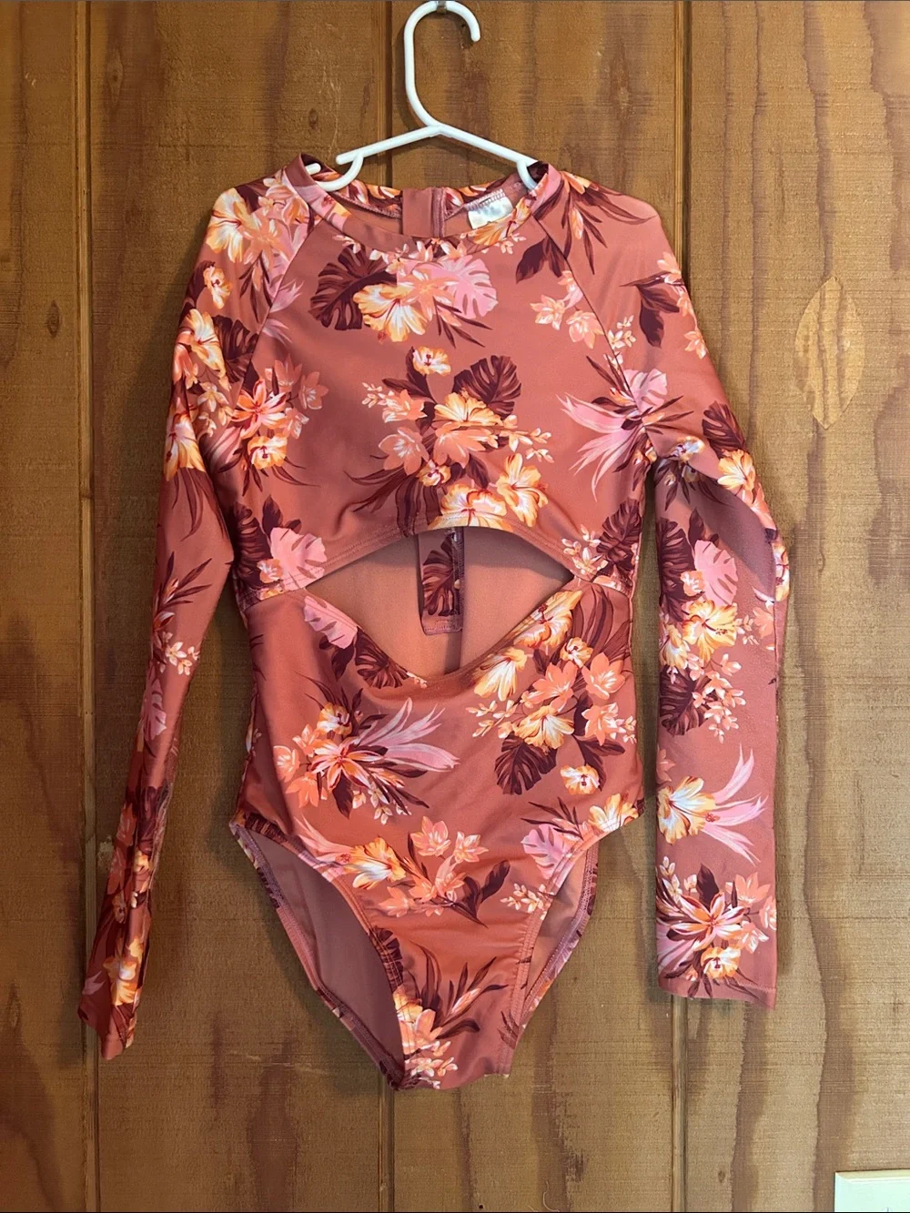 art class Coral Floral Long Sleeve One-Piece